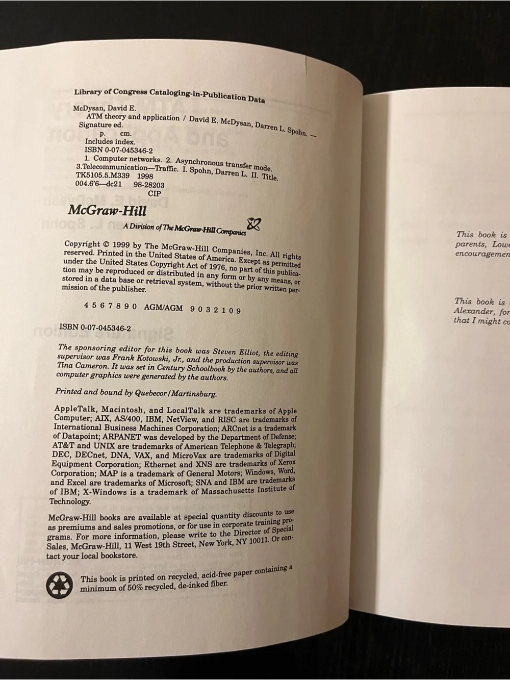 (Original $69.95) McGraw-Hill ATM Theory and Applications Book Signature Edition